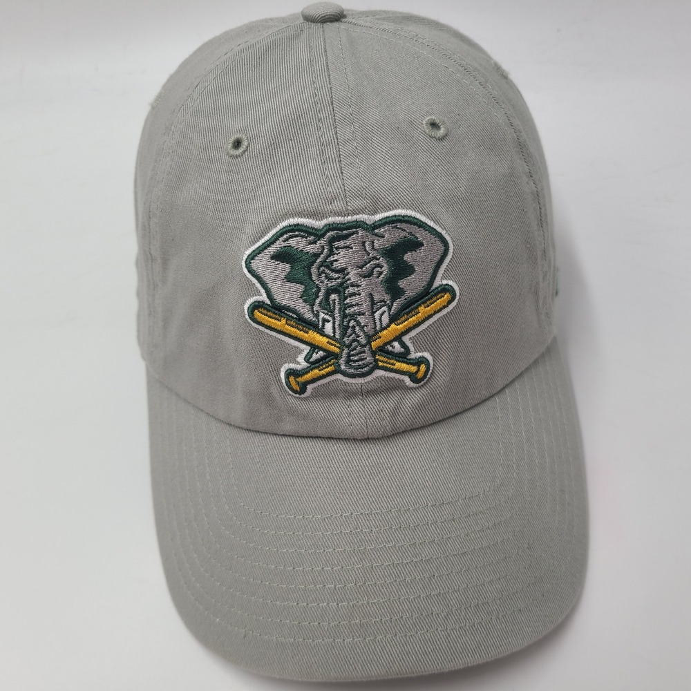 Oakland Athletics Hat Strapback 47 Brand Clean Up Gray MLB A's Elephant Logo Men